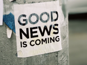 2020-01-18 18_29_01-white Good News Is Coming paper on wall photo – Free Sticker Image on Unsplash